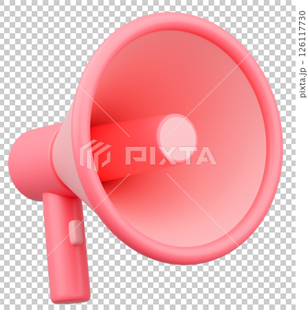 3D插圖_擴音器_粉紅色 126117730