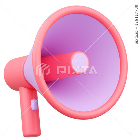 3Dイラスト_メガホン_カラフル 126117739