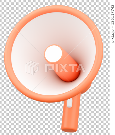 3D illustration_Megaphone_Orange 126117742