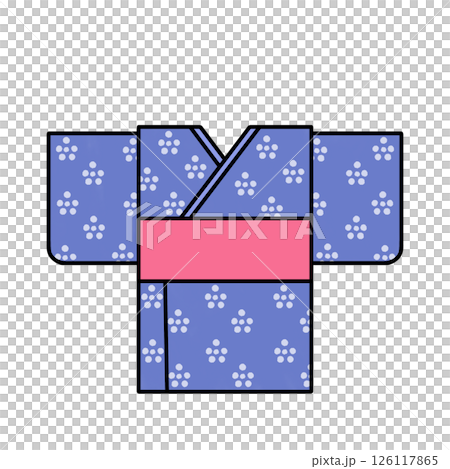 用摺紙製作的紫色花浴衣的簡單插圖 用摺紙製作的紫色花浴衣的簡單插圖 126117865