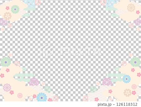 背景 2025-櫻花和花卉圖案 6-2 向量 126118312