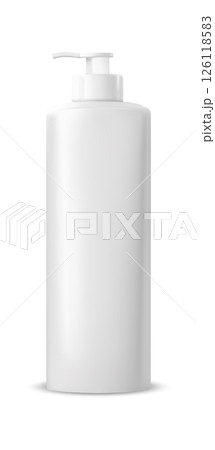 Blank white pump bottle mockup for cosmetics, skincare, or liquid soap packaging, perfect for branding and product design. Blank white pump bottle mockup for cosmetics, skincare, or liquid soap packaging, perfect for branding and product design. 126118583