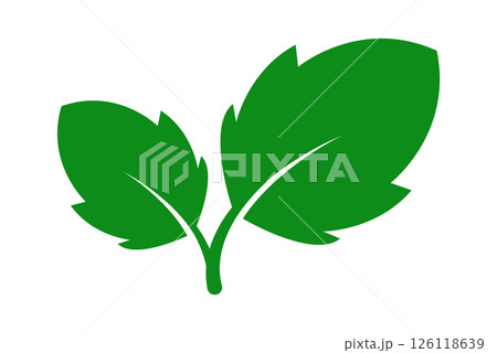 Minimalist Green Leaf Icon for Eco-Friendly Branding, Sustainable Projects, and Environmental Awareness Campaigns. Vector illustration 126118639
