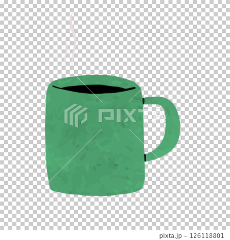 Watercolor hand drawn illustration of a mug 126118801