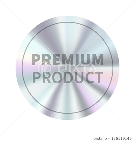 Holographic Sticker Set with Shiny Metallic Gradient Badges, Premium product Tags for Business 126119149
