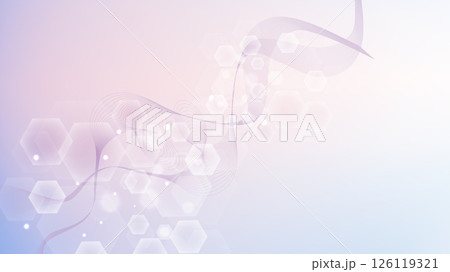 Health care abstract background with hexagons, lines and dots. Medical innovation banner template concept. Biology and pharmaceutical technology background. Vector illustration. 126119321