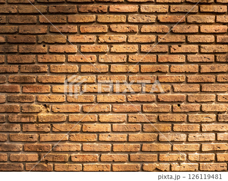 old red brick wall texture background crack on surface with light and shadow 126119481