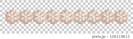 3DCG illustration of a pink flower pearl chain Pearl beads lined up in a straight line Line arrangement 3 126119613