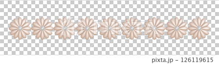 粉紅色花朵珍珠鍊的3DCG插圖 珍珠珠排列成直線 線條排列4 126119615