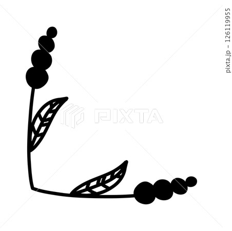 Hand-Drawn Botanical Corner Element, Minimalist Doodle Floral Design for Invitations, Stationery, Crafts, and Scrapbooking. Vector illustration Hand-Drawn Botanical Corner Element, Minimalist Doodle Floral Design for Invitations, Stationery, Crafts, and Scrapbooking. Vector illustration 126119955