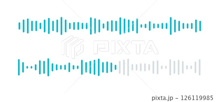 Minimalist Audio Waveform Design in Blue and Gray for Podcasts, Music Apps, and Sound Visualizations. Vector Illustration 126119985