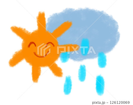 晴れのち雨のイラスト（JPEG/PNG) 126120069