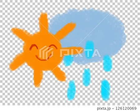 晴れのち雨のイラスト（JPEG/PNG) 126120069