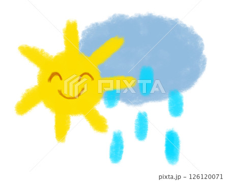 晴れのち雨のイラスト（JPEG/PNG) 126120071