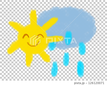 晴れのち雨のイラスト（JPEG/PNG) 126120071
