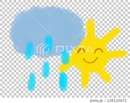 雨のち晴れのイラスト（JPEG/PNG) 126120072