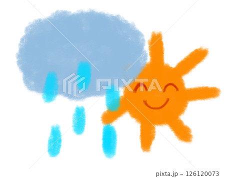 雨のち晴れのイラスト（JPEG/PNG) 126120073