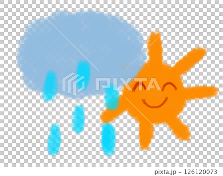 雨のち晴れのイラスト（JPEG/PNG) 126120073