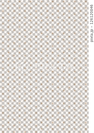 Brown coffee brown Japanese pattern White line hemp leaf pattern Simple illustration material background 126120846