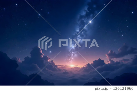 night sky with clouds and stars 126121966