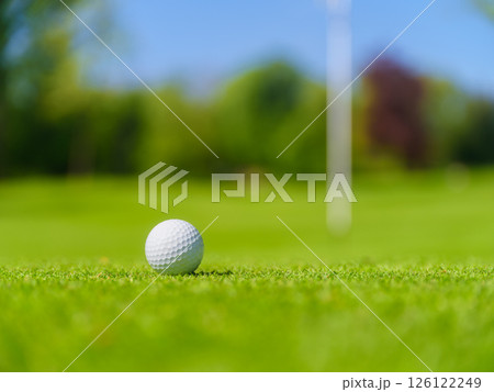 Golf ball and directions for hitting. Sports and hobbies. Sports competitions and active recreation. Golf ball and directions for hitting. Sports and hobbies. Sports competitions and active recreation. 126122249