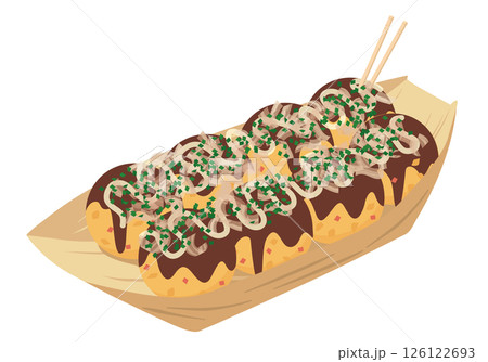 舟皿に入ったたこ焼き（マヨネーあり） 126122693