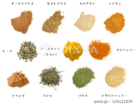 切り抜き素材セットースパイス3（パウダー） 126122876