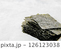 Homemade nori chip on neutral light background 126123038