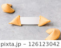 Fortune cookies on neutral background 126123042