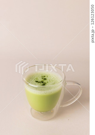 Cup of matcha latte 126123050