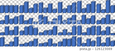 Bar graph graphic material illustration set 126123089