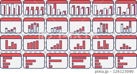 Bar graph graphic material illustration set 126123090
