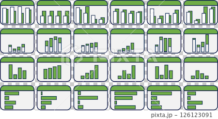 Bar graph graphic material illustration set 126123091