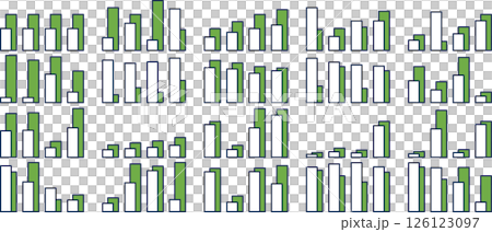 Bar graph graphic material illustration set 126123097