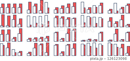 棒グラフのグラフィック素材イラストセット 126123098