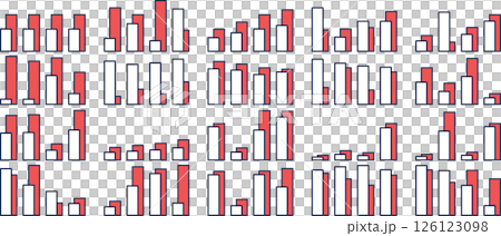 棒グラフのグラフィック素材イラストセット 126123098