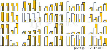 棒グラフのグラフィック素材イラストセット 126123099