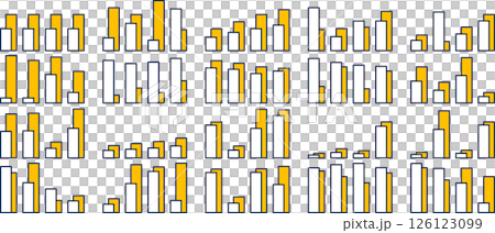 棒グラフのグラフィック素材イラストセット 126123099