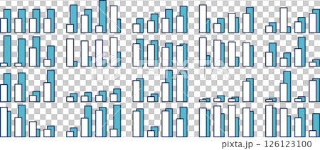 棒グラフのグラフィック素材イラストセット 126123100