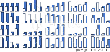 棒グラフのグラフィック素材イラストセット 126123101