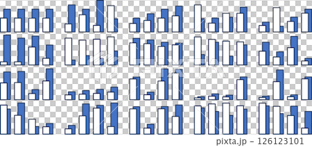 棒グラフのグラフィック素材イラストセット 126123101