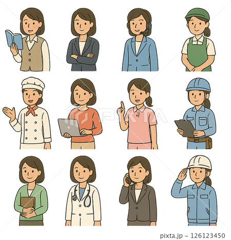 女性の職業・業種別イラスト 126123450