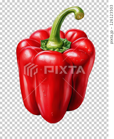 赤いパプリカのイラスト素材 126123503