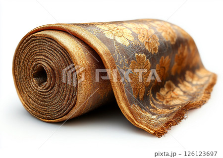 Gold-thread embroidered brocade fabric for haute couture or decor. Gold-thread embroidered brocade fabric for haute couture or decor. 126123697