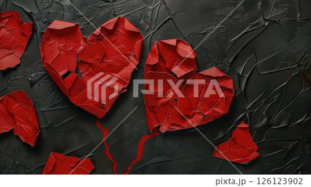 Broken Heart Closeup. Generative AI 126123902