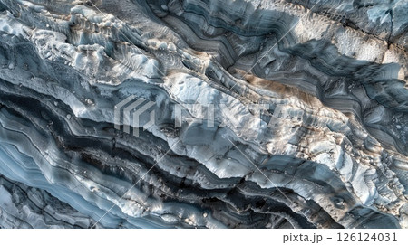 Glacier surface detail. Generative AI 126124031