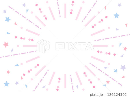ポップな集中線と紙吹雪の背景 126124392