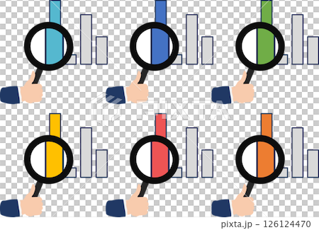 棒グラフのグラフィック素材イラストセット 棒グラフのグラフィック素材イラストセット 126124470