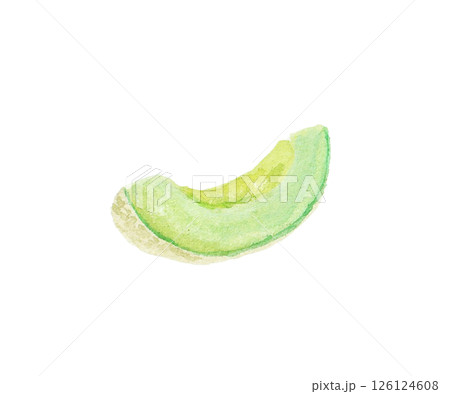 水彩絵の具で描いたメロンのイメージ 126124608