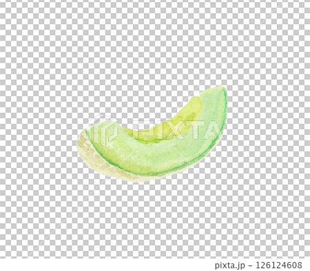 水彩絵の具で描いたメロンのイメージ 126124608